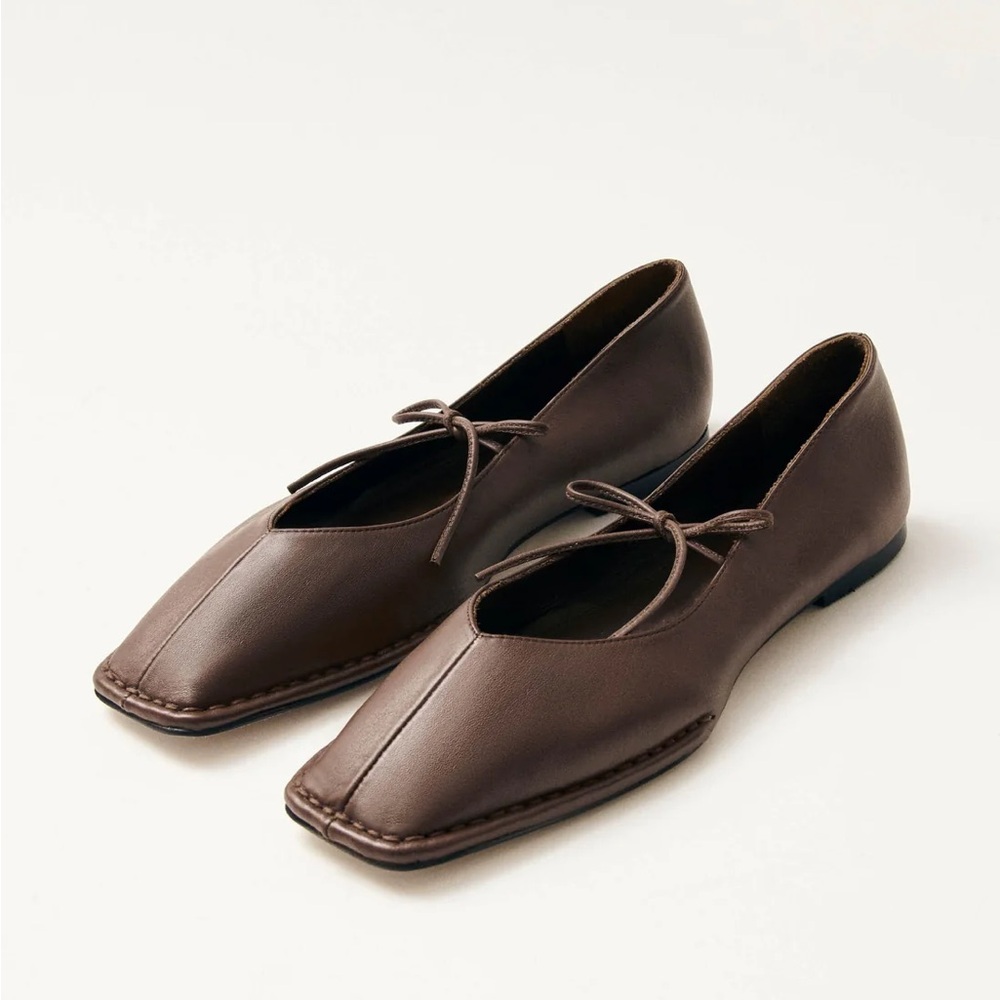 ALOHAS Sway Chestnut Brown leather ballet flats